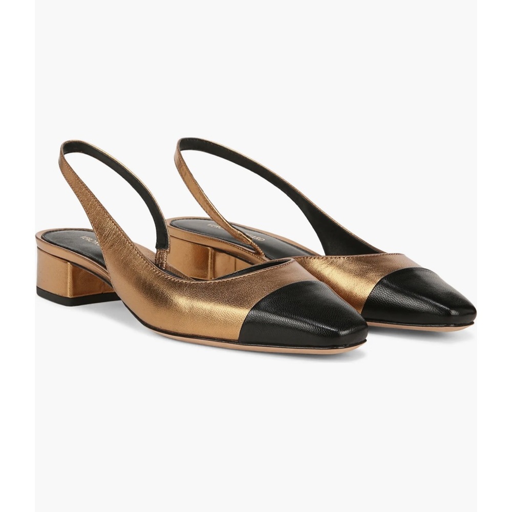 Veronica Beard Gold and Black Flats